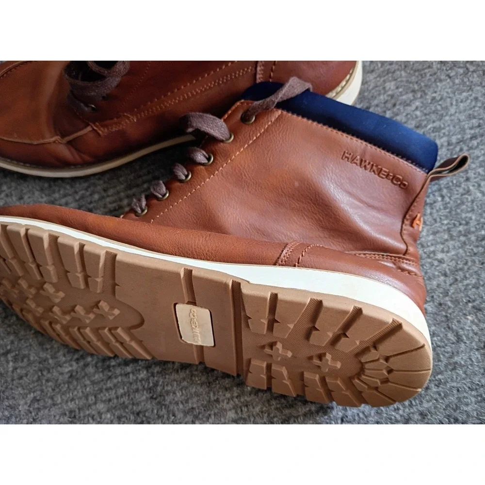 Hawke‎ & Co Men's High Top Brown Boots With Blue Collar Size 13 (I Think)